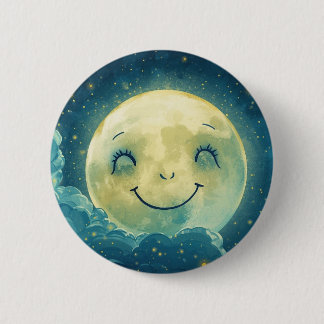 Moon Face Button Pin