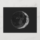 Moon Face Crescent Hand Drawn Ink Illustration Postkarte (Vorderseite)