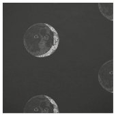 Moon Face Crescent Hand Drawn Ink Illustration Stoff (Muster)