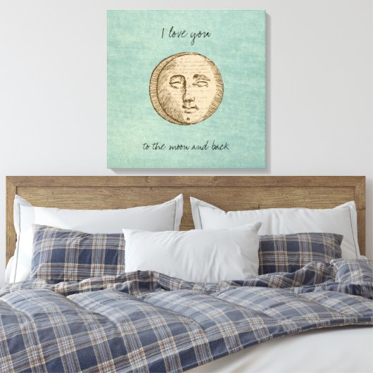 Moon Face Liebe Leinwanddruck (Insitu (Schlafzimmer))