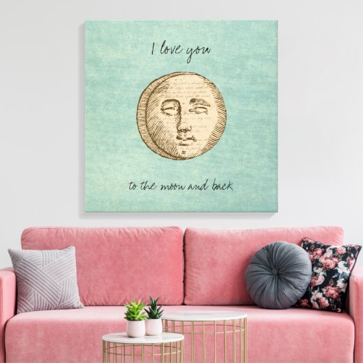 Moon Face Liebe Leinwanddruck (Insitu (Wohnzimmer))