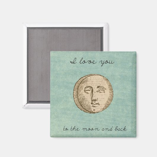 Moon Face Liebe Magnet (Vorderseite/Rückseite)