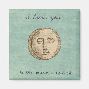 Moon Face Liebe Magnet