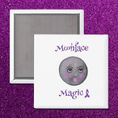 Moon Face lila Bandlupe Magnet