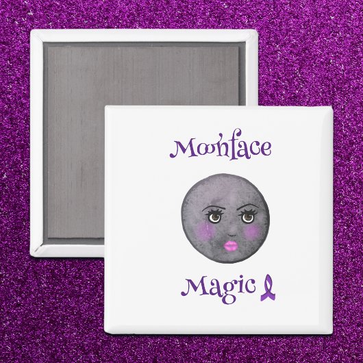 Moon Face lila Bandlupe Magnet