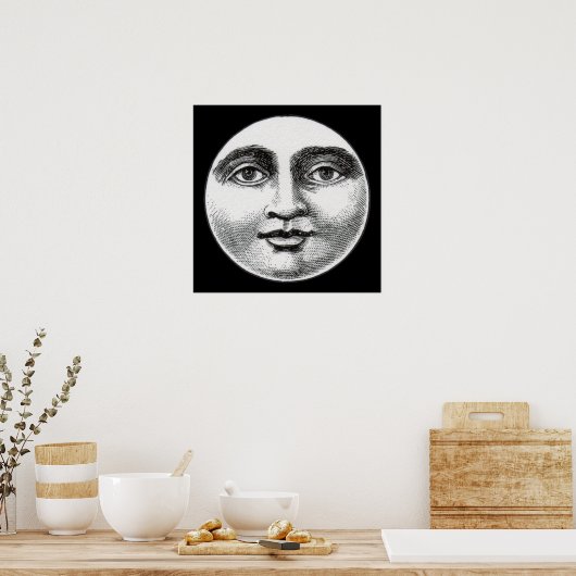 Moon Face Poster (Küche)