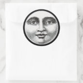 Moon Face Runder Aufkleber (Tasche)