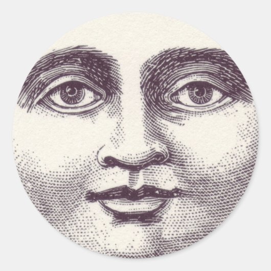 Moon Face Siegel Sticker (Vorderseite)