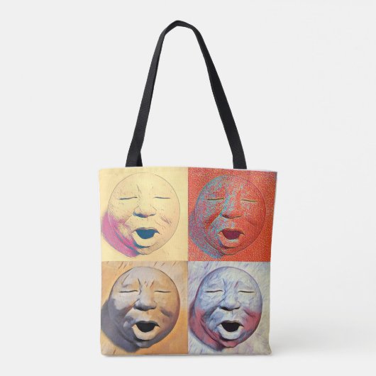 Moon Face Tote Bag Tasche (Rückseite)