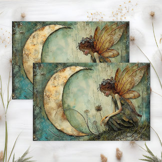 MOON FAIRY DECOUPAGE SEIDENPAPIER