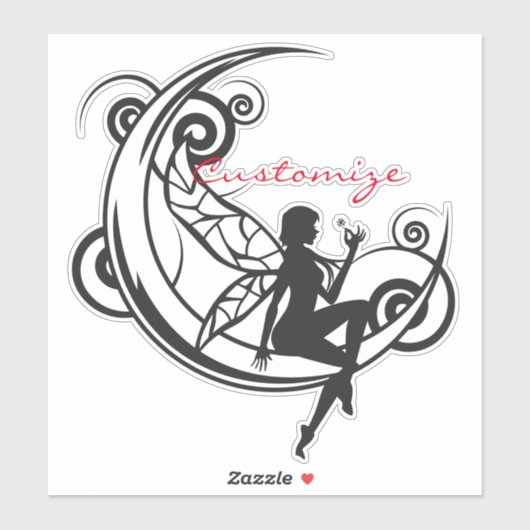 Moon Fairy Silhouette Thunder_Cove Aufkleber (Blatt)