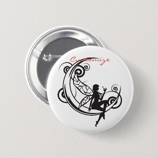 Moon Fairy Silhouette Thunder_Cove Button (Vorne & Hinten)