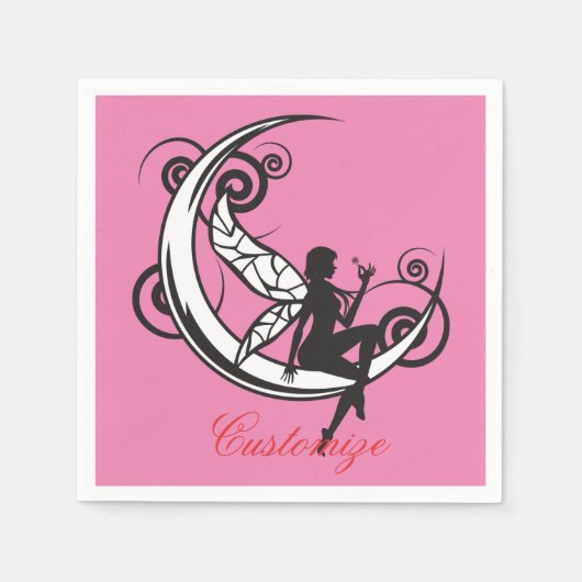 Moon Fairy Silhouette Thunder_Cove Serviette (Vorderseite)