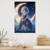 Moon Fairy Starry Night Art Poster (Küche)