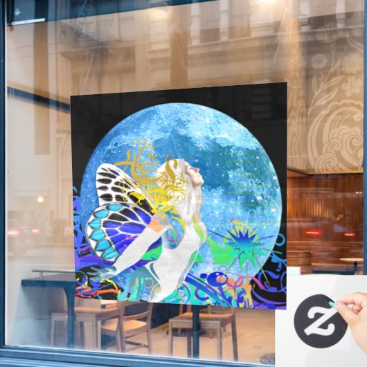 Moon Fairy Window Fensteraufkleber (Café-Fenster)