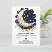 Moon Fallsars Digital Geburtstag Einladung (Stehend Vorderseite)