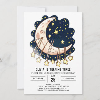 Moon Fallsars Digital Geburtstag Einladung