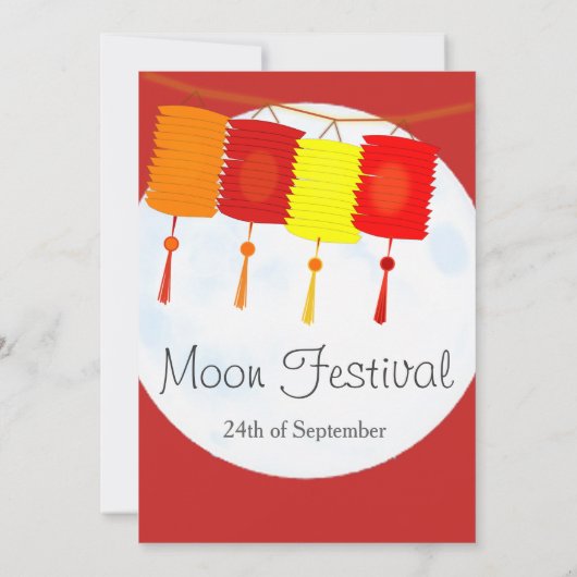 Moon Festival - Chinesische Herbstfestival Einladu Einladung (Rückseite)