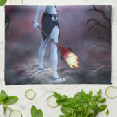 Moon fire Succubus Geschirrtuch (Gefaltet)