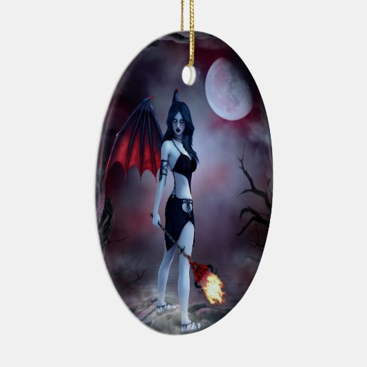 Moon fire Succubus Keramik Ornament (Rechts)