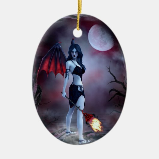 Moon fire Succubus Keramik Ornament (Vorne)