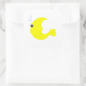 Moon Fish Quadratischer Aufkleber (Tasche)