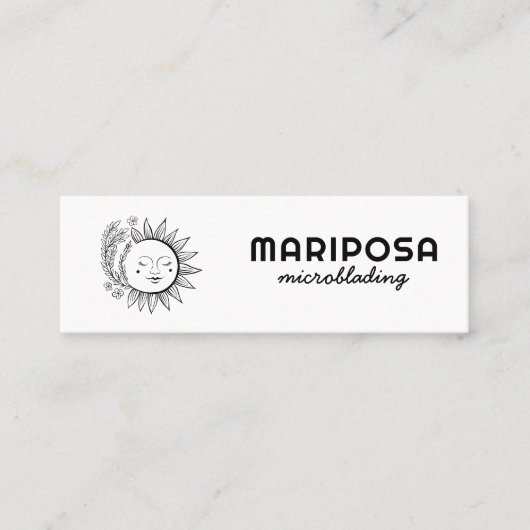 Moon Floral Elegant Esthetician Salon Soziale Ikon Mini Visitenkarte (Vorderseite)