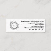 Moon Floral Elegant Esthetician Salon Soziale Ikon Mini Visitenkarte (Rückseite)