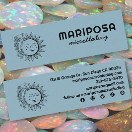 Moon Floral Elegant Esthetician Salon Soziale Ikon Mini Visitenkarte