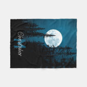 Moon Forest Sky Personalisiert Monogram Fleecedecke (Vorderseite (Horizontal))