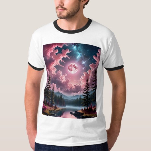 Moon Forest Tshirt Design verzaubert (Vorderseite)