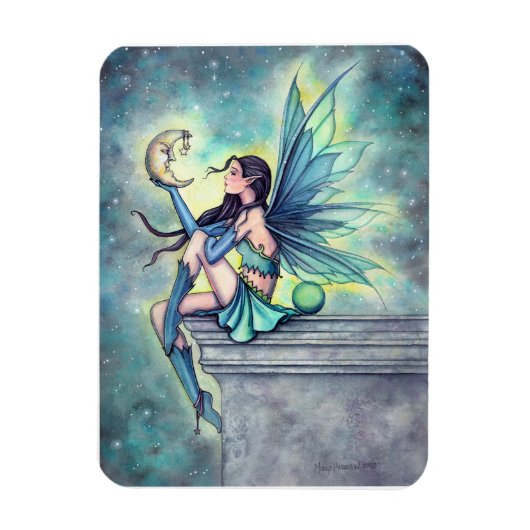 Moon Friend Fairy Fantasy Grußkarte Magnet (Vertikal)