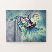 Moon Friend Fairy Fantasy Grußkarte Puzzle (Horizontal)