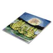 Moon Frogs Family Night Pond 6" Tile Trivet Fliese (Seite)