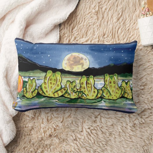 Moon Frogs Family Night Time Designer Kissen (Decke)