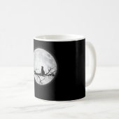 Moon Full Moon Cat Space Kaffeetasse (VorderseiteRechts)
