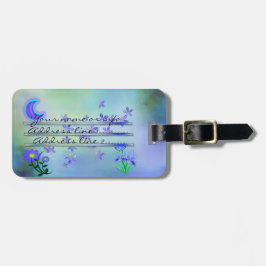 Moon Garden Floral Mixed Media Gepäckanhänger