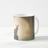 Moon Gazing Hare Aquarelldesign Kaffeetasse (VorderseiteRechts)