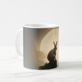 Moon Gazing Hare Aquarelldesign Kaffeetasse (Vorderseite Links)