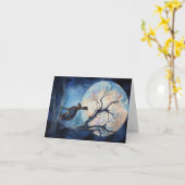 Moon Gazing Hare Aquarelldesign Karte (Gelbe Blume)