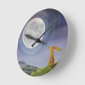 Moon Gazing Hare Clock Runde Wanduhr (Winkel)