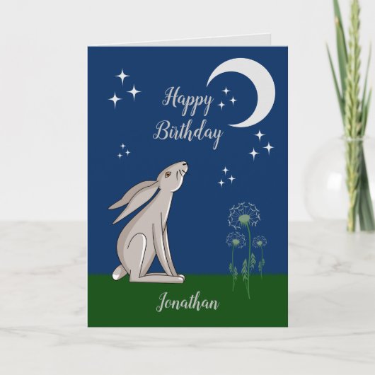 Moon Gazing Hare Faltenkarte Karte (Vorderseite)