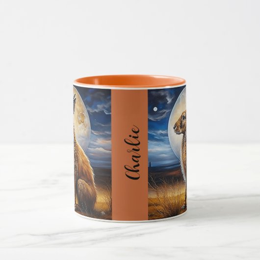 Moon Gazing Hare Personalisiert Tasse (Zentrum)