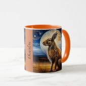 Moon Gazing Hare Personalisiert Tasse (VorderseiteRechts)