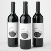 Moon Gazing Hare Wein oder Getränke Label Weinetikett (Flaschen)