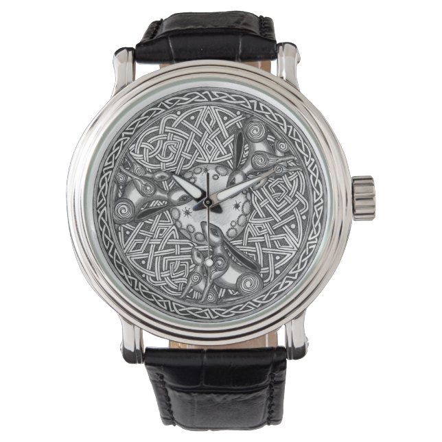 Moon Gazing Hares Armbanduhr (Vorderseite)