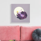 Moon Gazing Lila Blume Fairy Abend Sky Leinwanddruck (Insitu (Wohnzimmer))