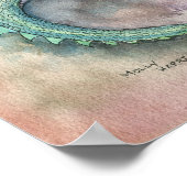 Moon Gazing Witch Dragon Cat Poster (Ecke)