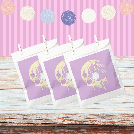 Moon Ghost Illustration Lila Kids Girl Halloween Geschenktütchen