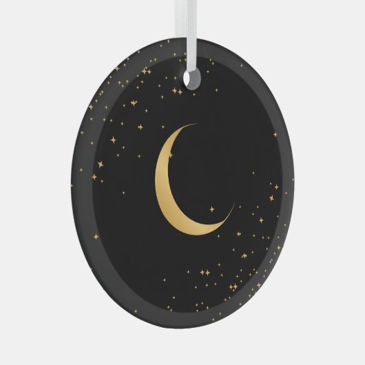 Moon Glass Circle Ornament (Vorderseite Rechts)